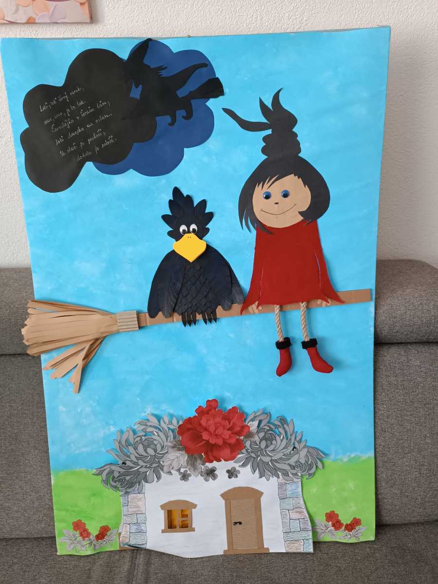 Obraz "Malá čarodějnice". Vyrobili děti ze školní družiny u 5. ZŠ v Chebu. Foto: Anička Doksanská